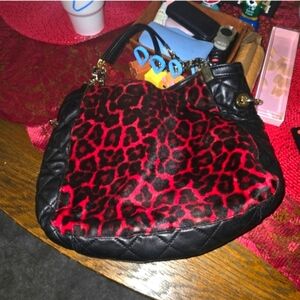 VERY RARE Michael kors red calf hair fur shoulder bag